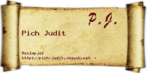 Pich Judit névjegykártya